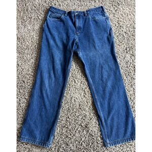 Duluth Trading Relaxed Fit Dark Wash Denim Jeans 38x32